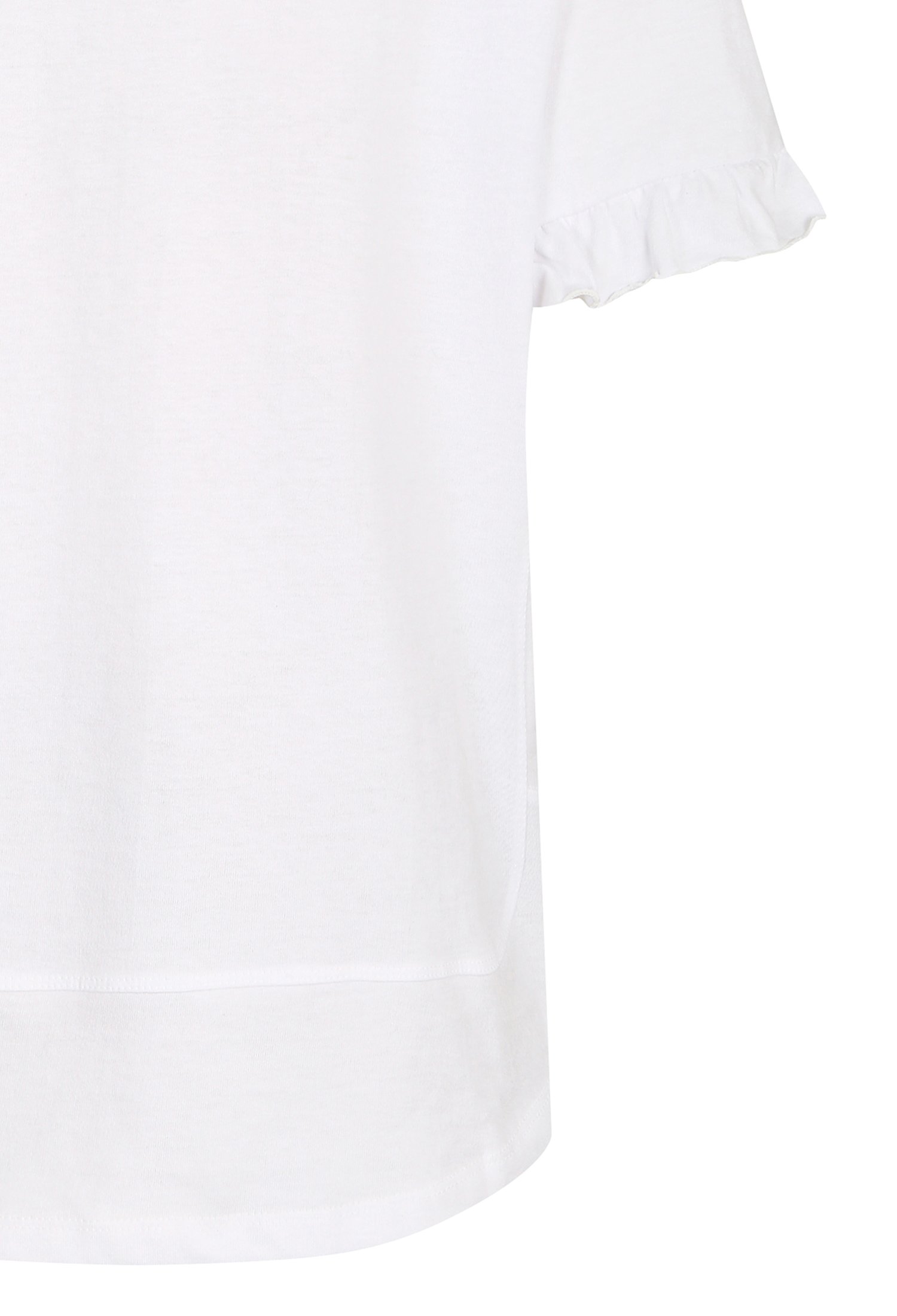 프릴 슬리브 프린트 티셔츠 (WHITE)