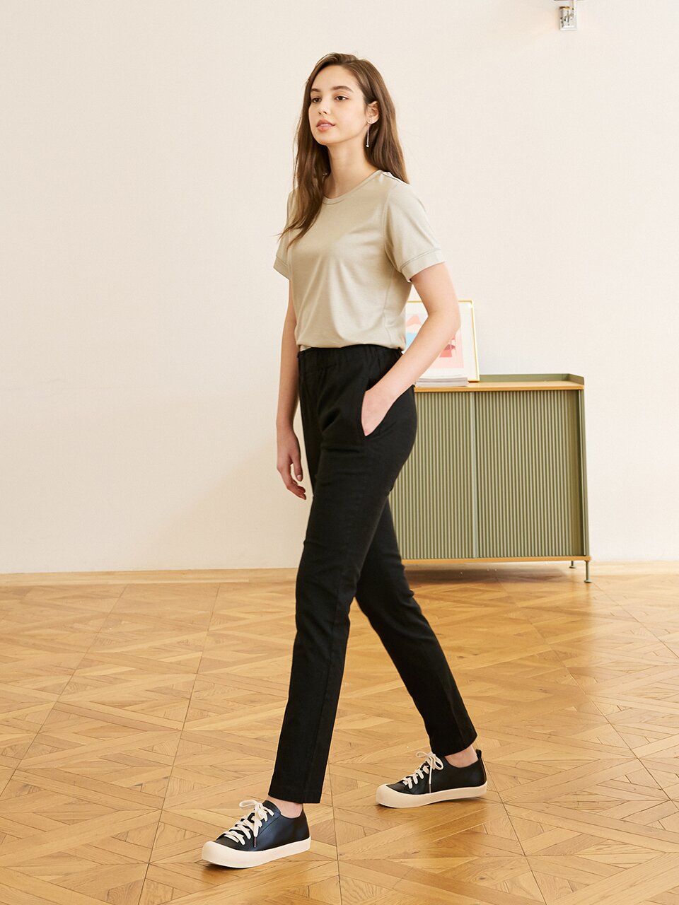 Linen Morbido Bending Pants_Black