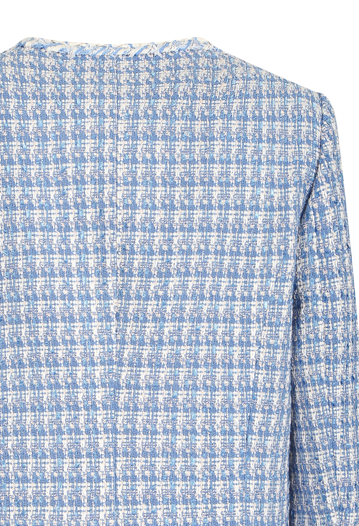 프린지 브레이드 트위드 재킷 (BLUE)