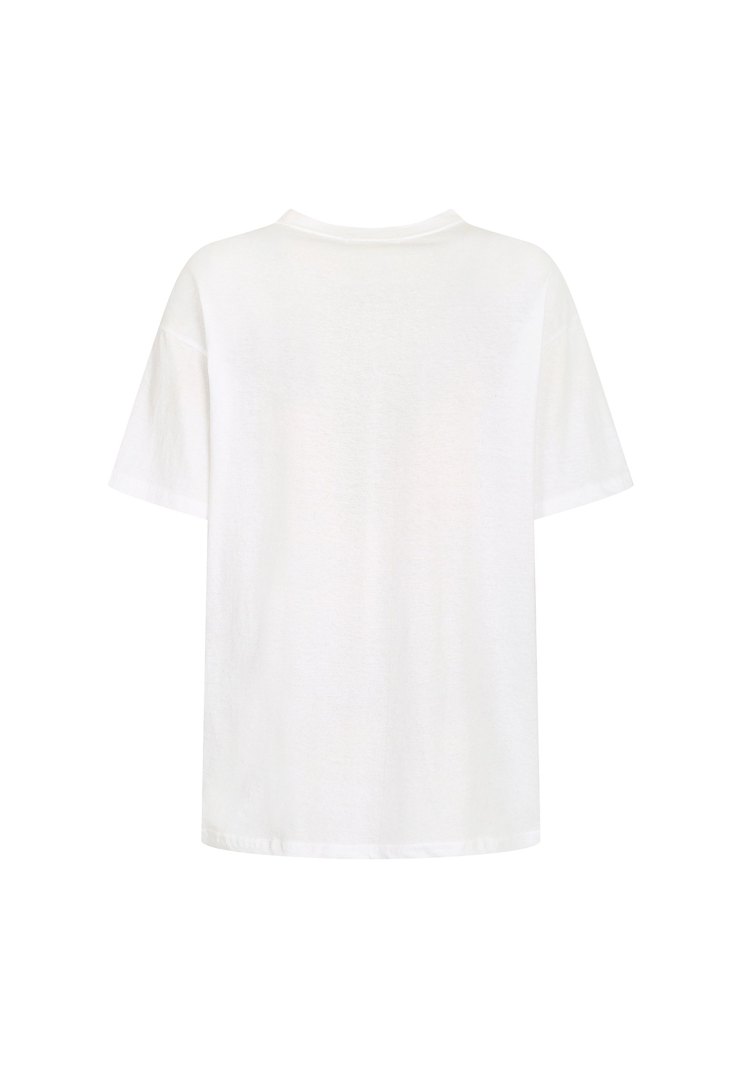 일러스트 프린트 롱 코튼 티셔츠 (WHITE)