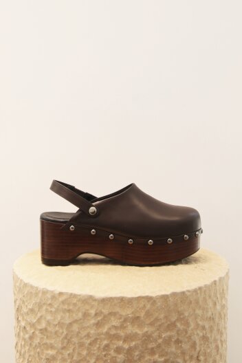 Zoe Clogs Leather Chocolate조이클로그 초콜렛