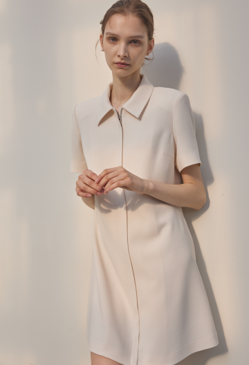 SEMI FLARE JIPUP MINI DRESS