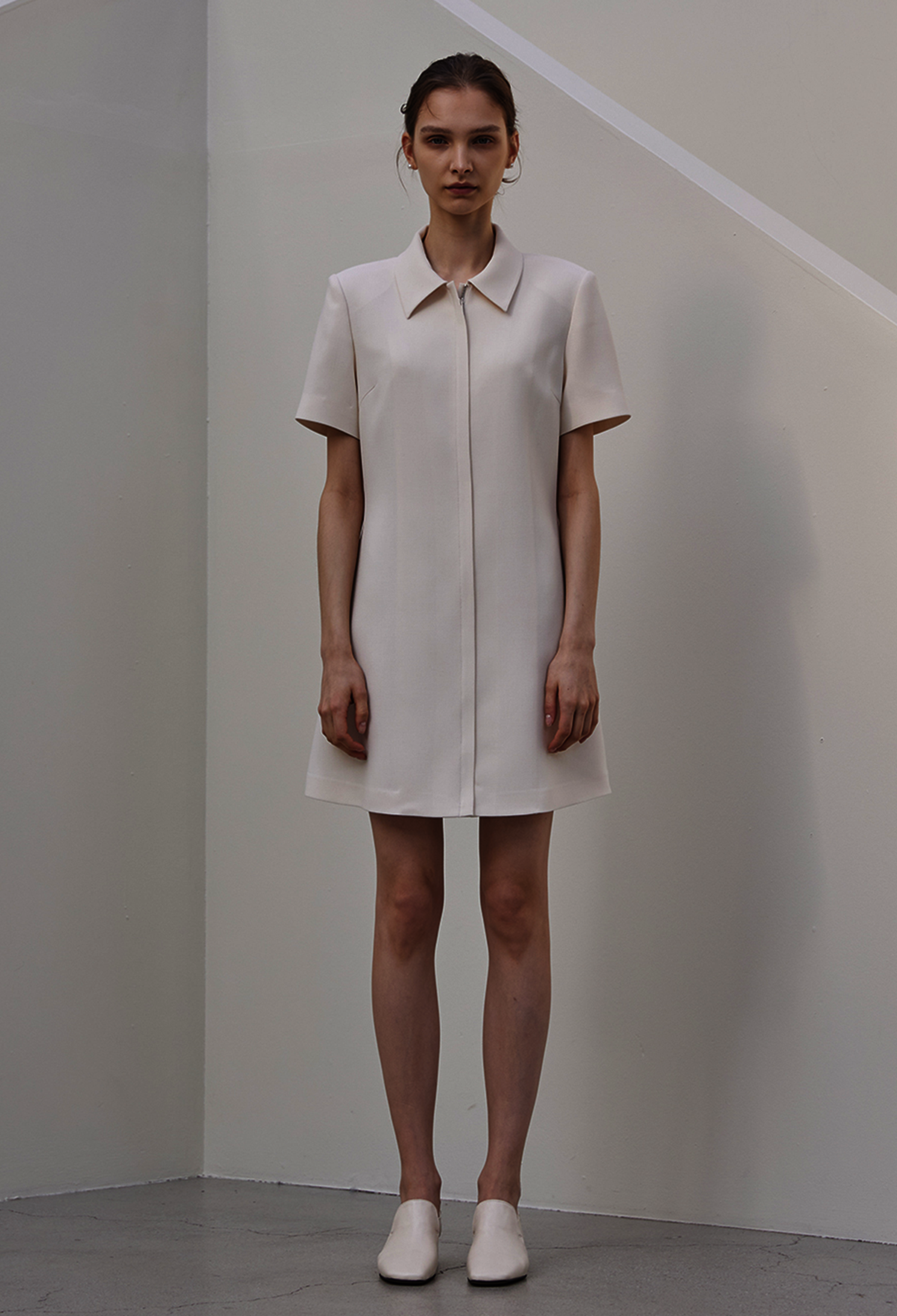 SEMI FLARE JIPUP MINI DRESS