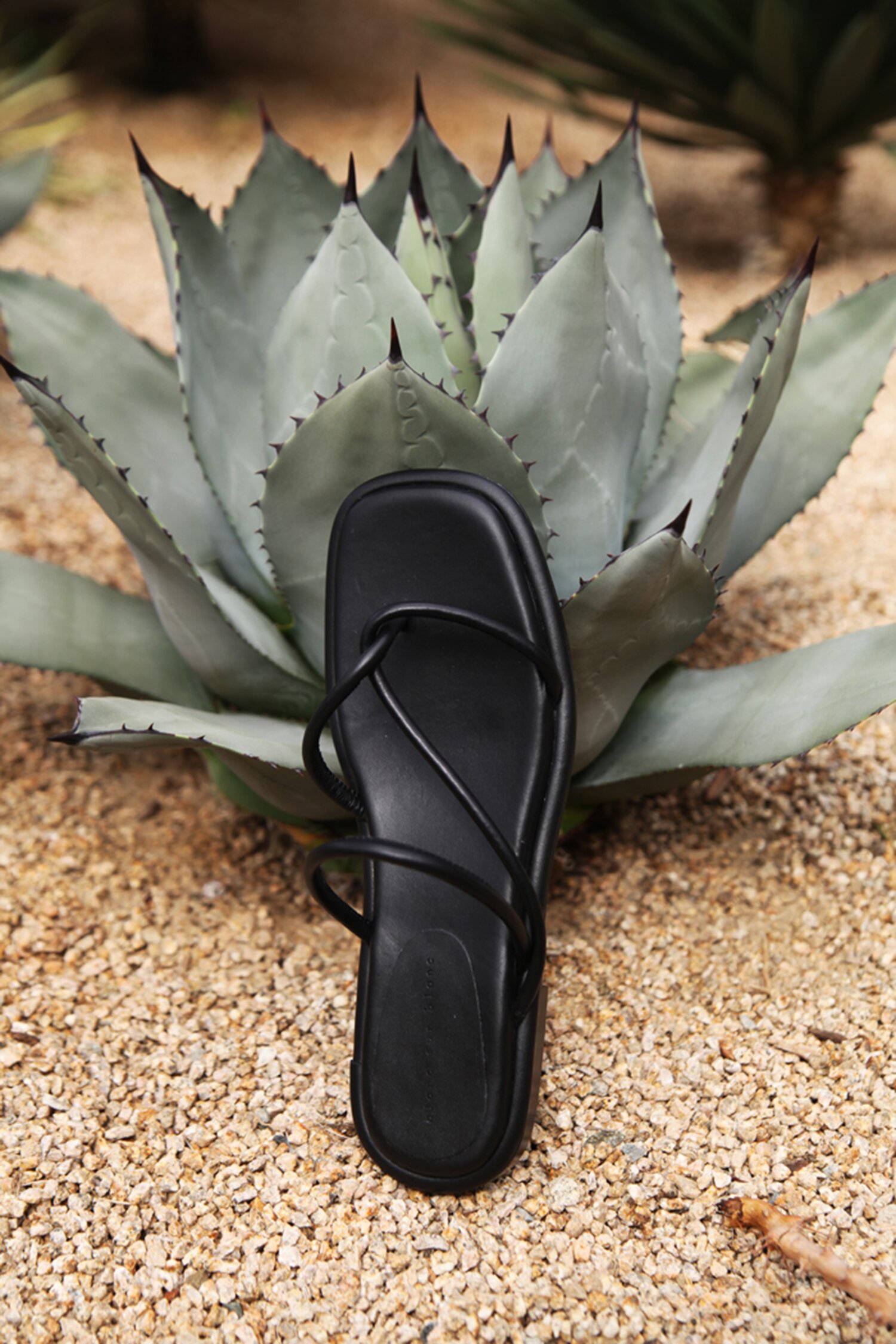 Maya Slides Leather Black