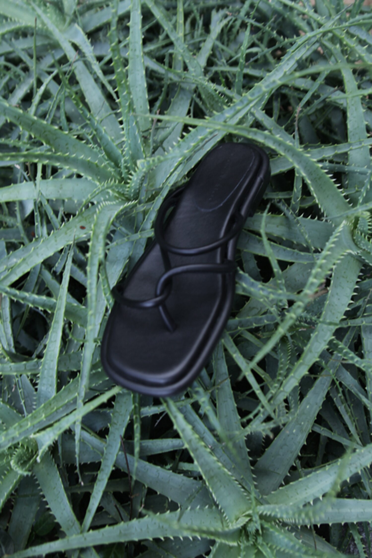 Maya Slides Leather Black