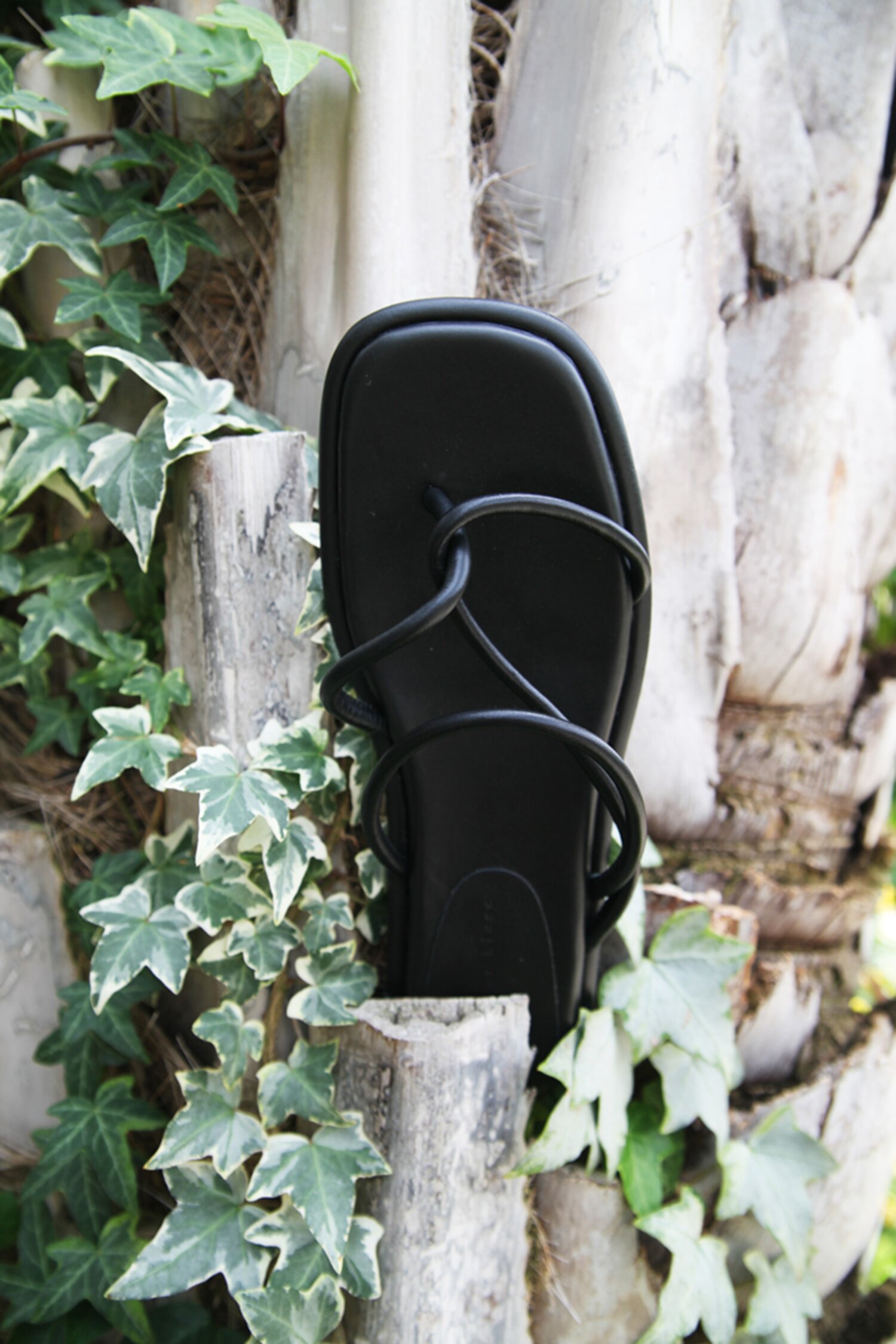 Maya Slides Leather Black