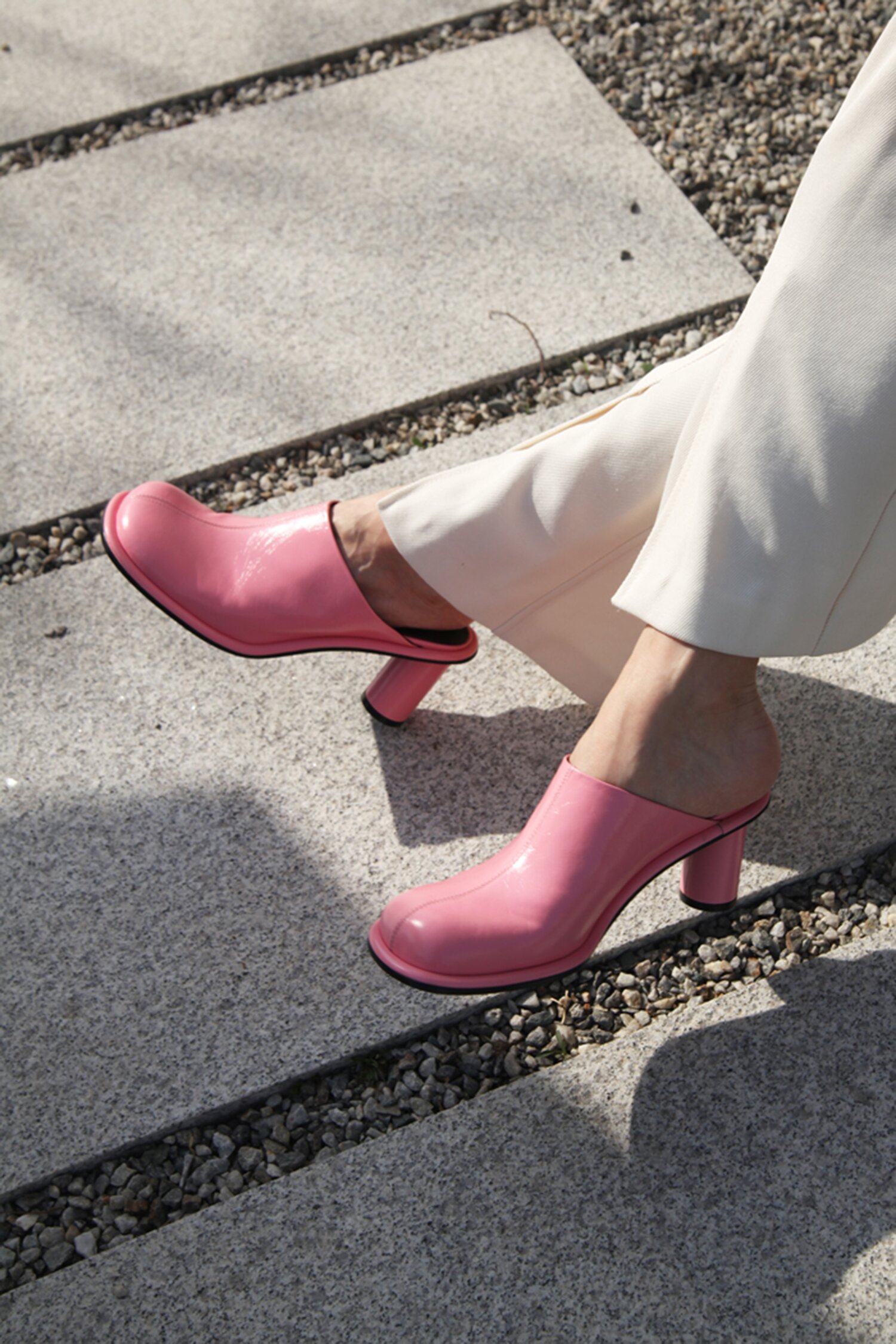 Julie Mules Leather Pink
