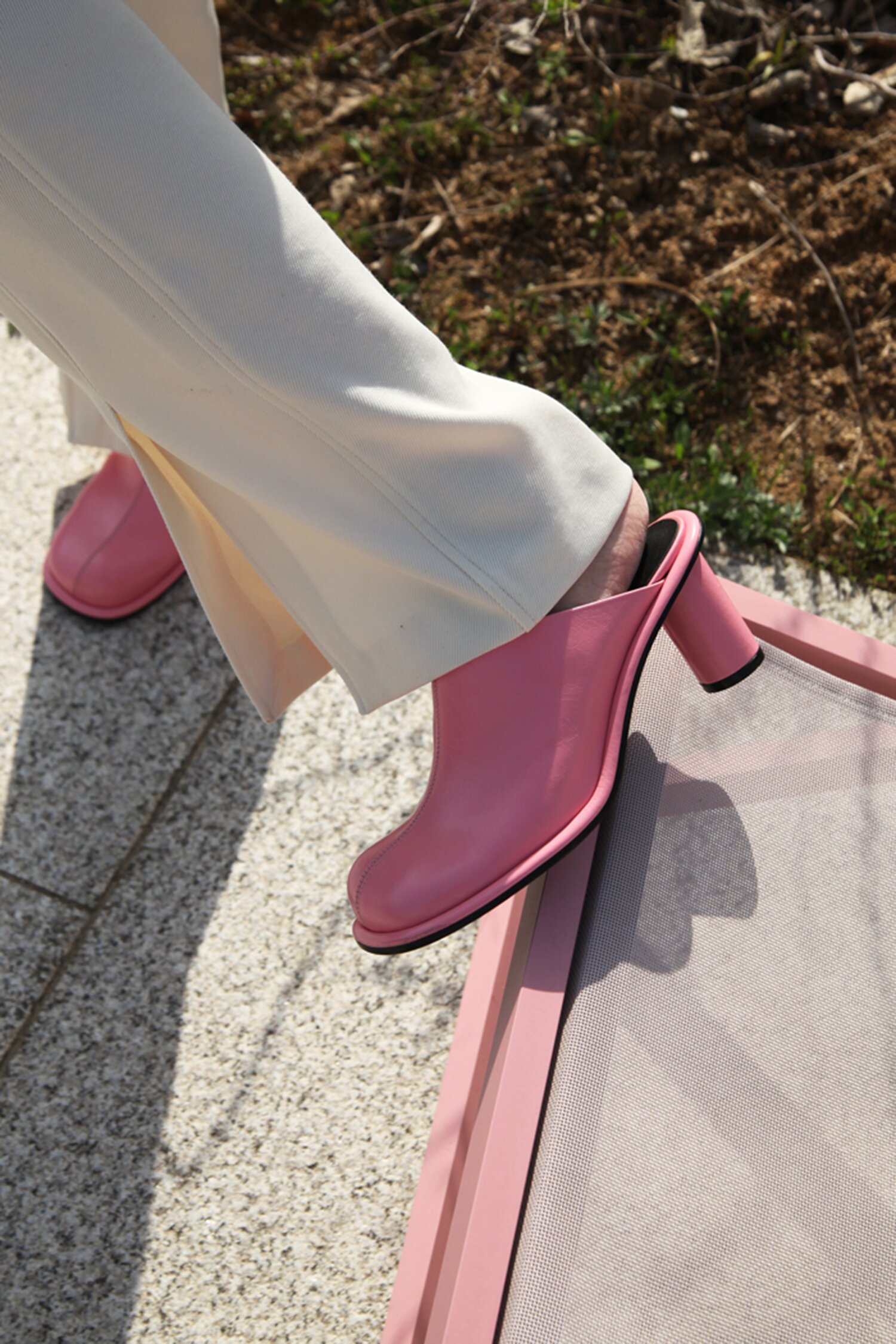 Julie Mules Leather Pink
