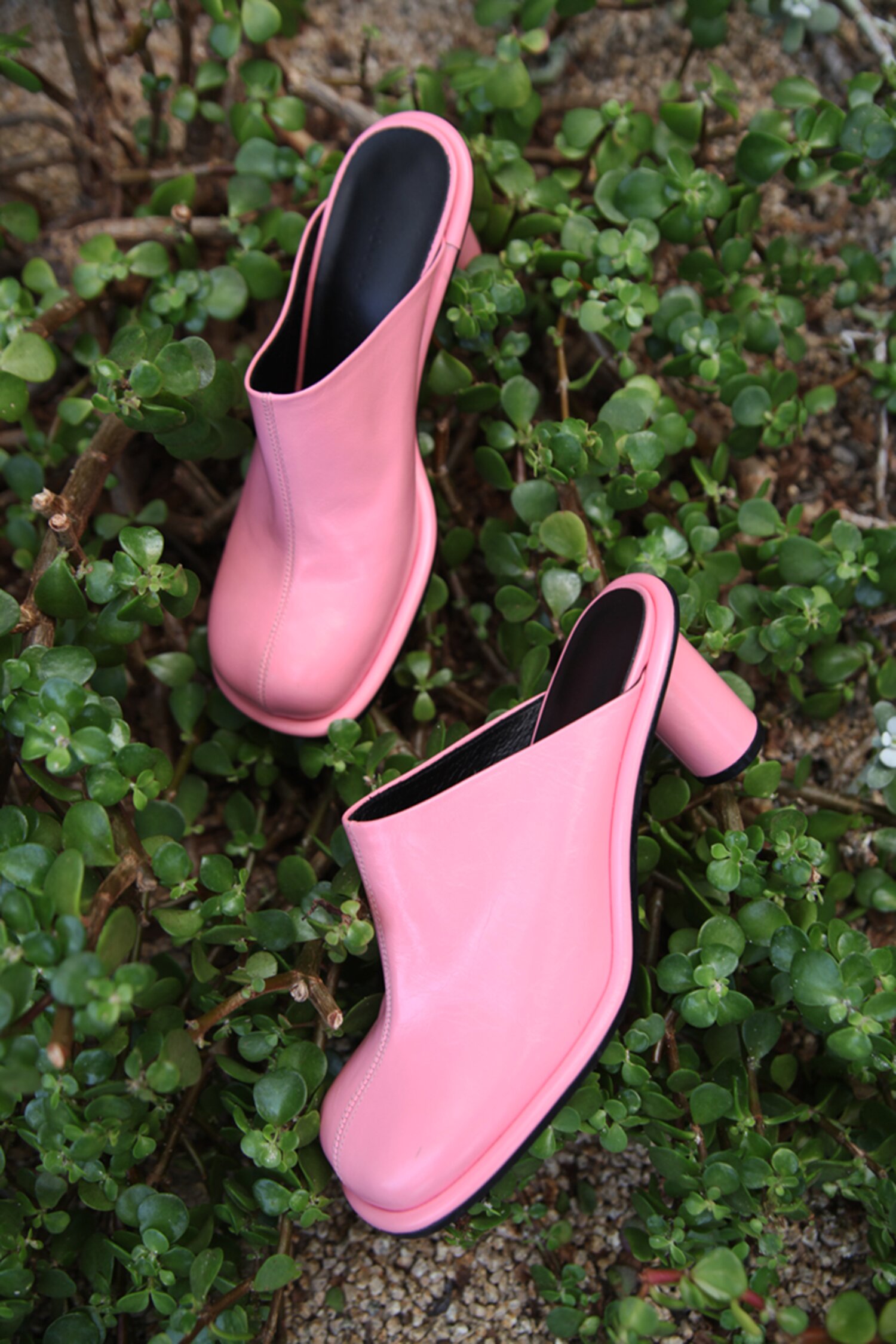 Julie Mules Leather Pink