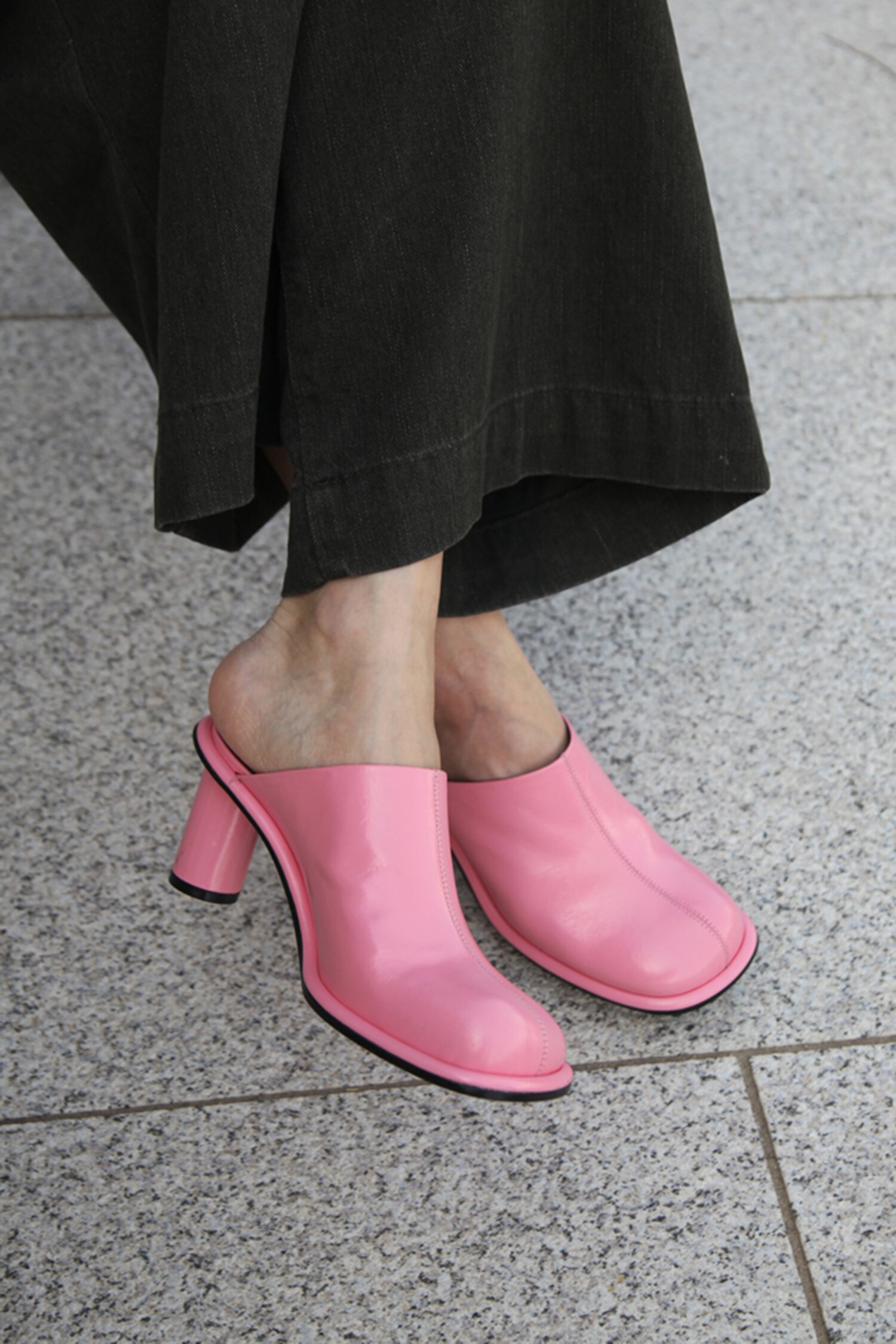 Julie Mules Leather Pink