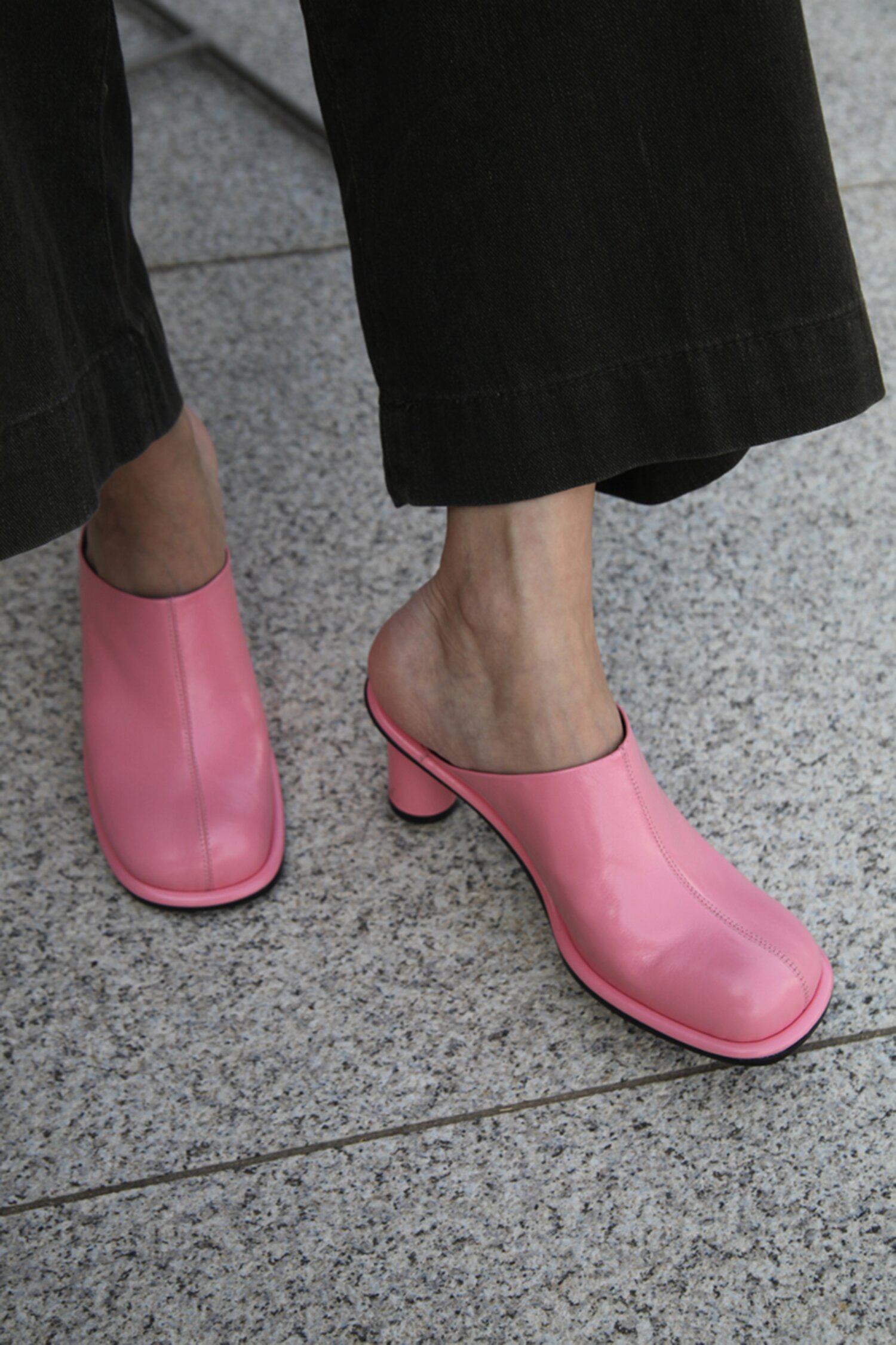 Julie Mules Leather Pink