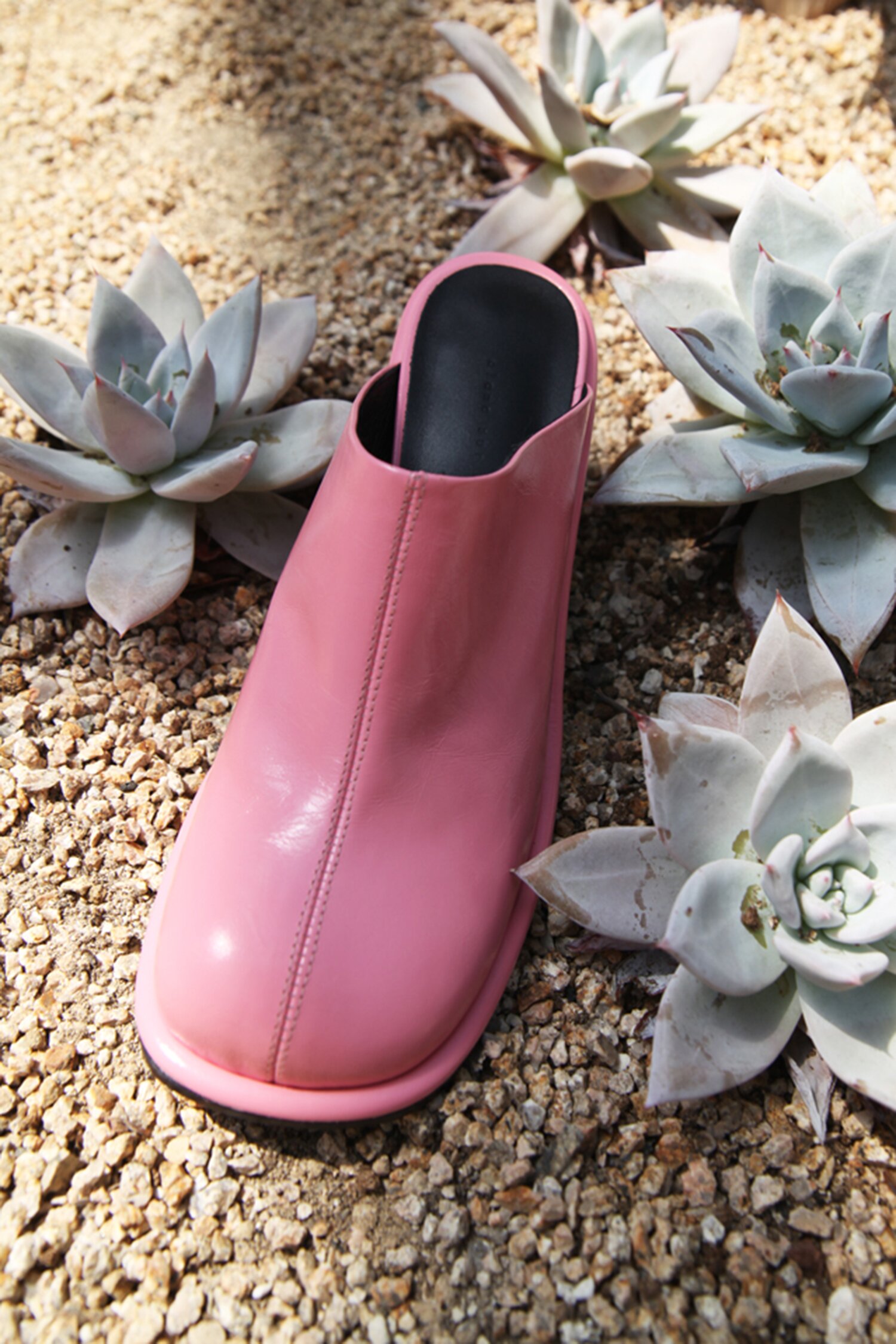 Julie Mules Leather Pink