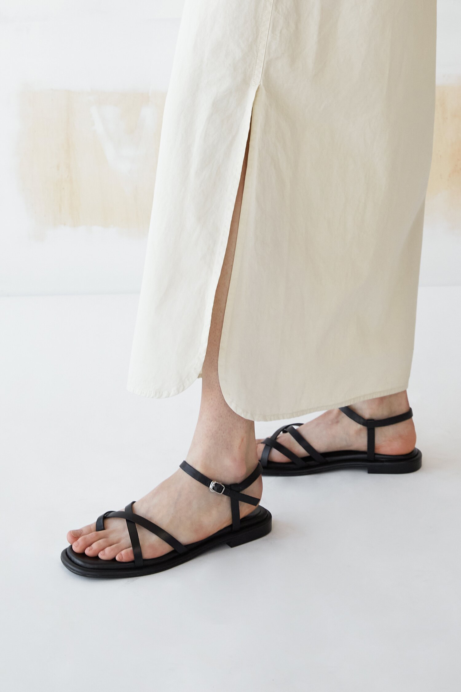 Simon Sandals Leather Black