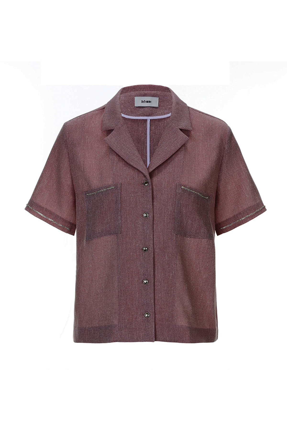 TWEED LINEN HALF SLEEVE SHIRT
