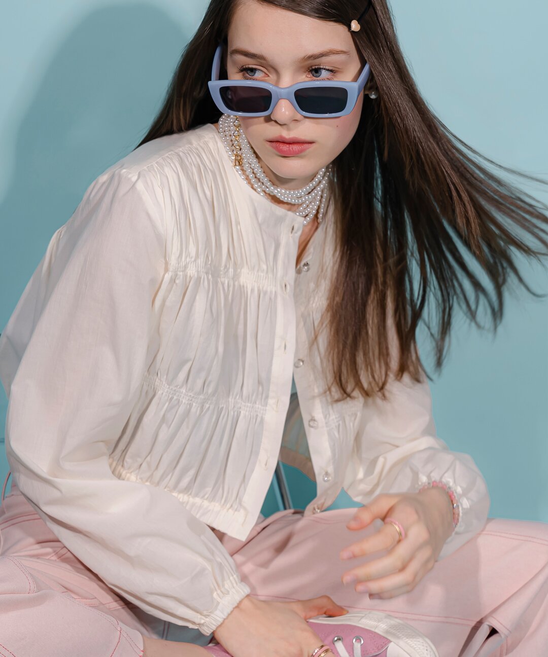 크로와상 블라우스_아이보리
