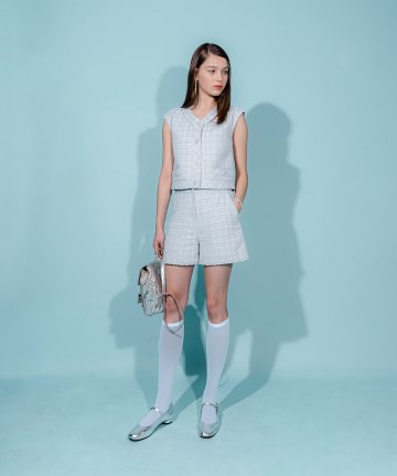 샤이니트위드숏팬츠_블루