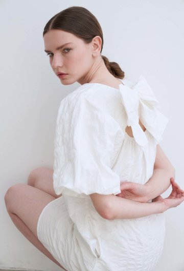 Ciel Seersucker Minidress (Off White)