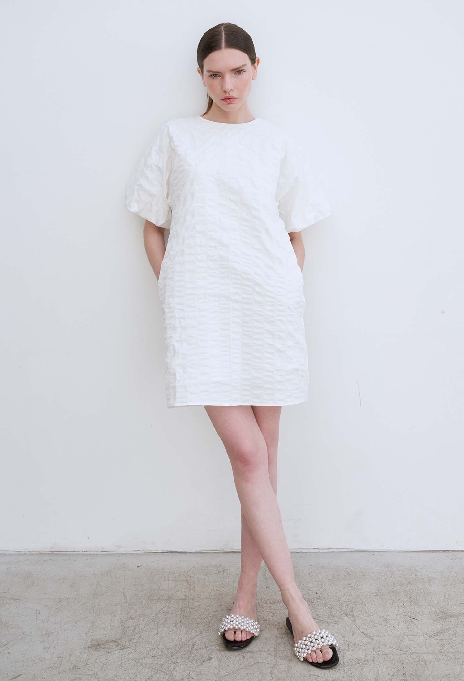 Ciel Seersucker Minidress (Off White)