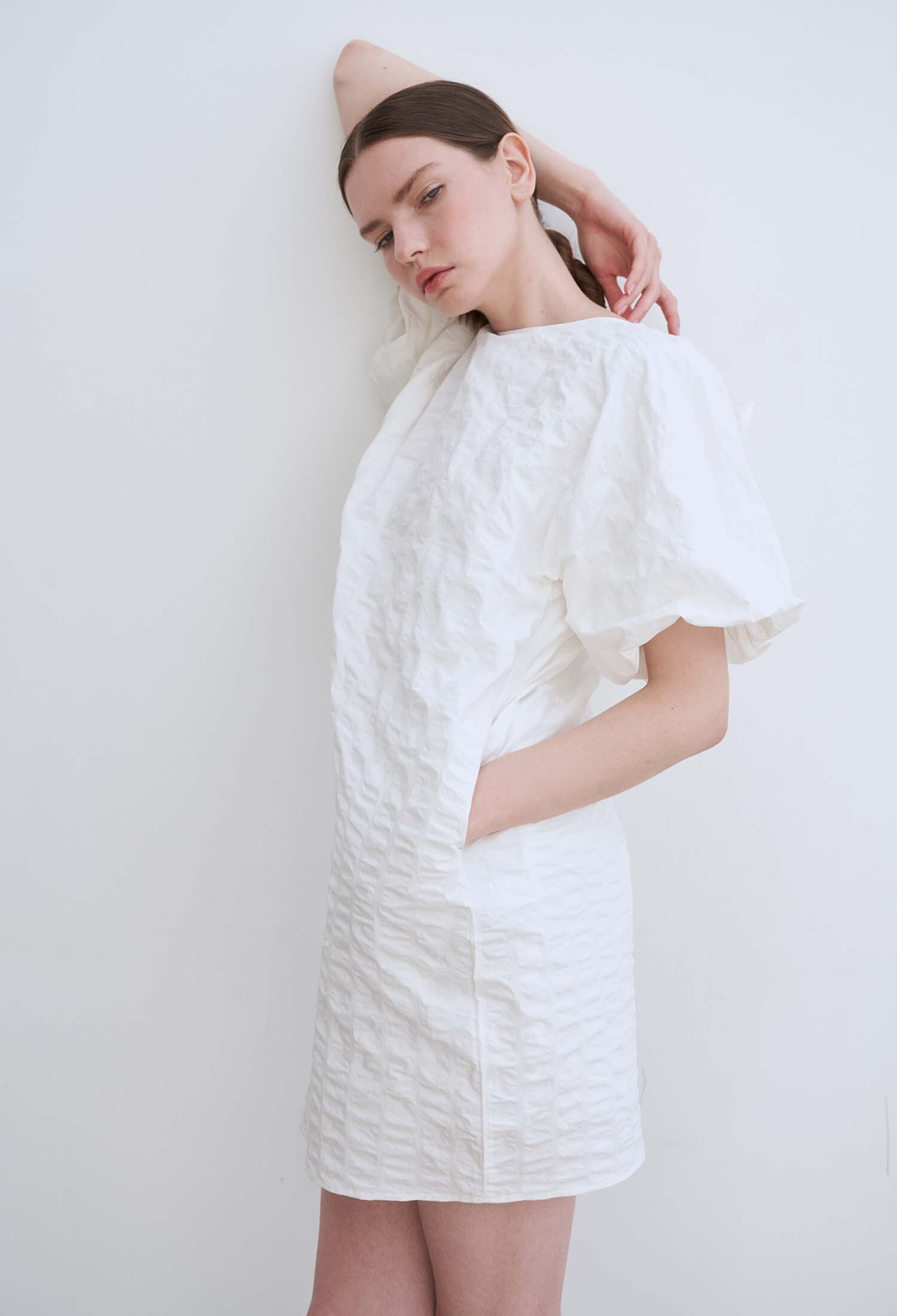 Ciel Seersucker Minidress (Off White)