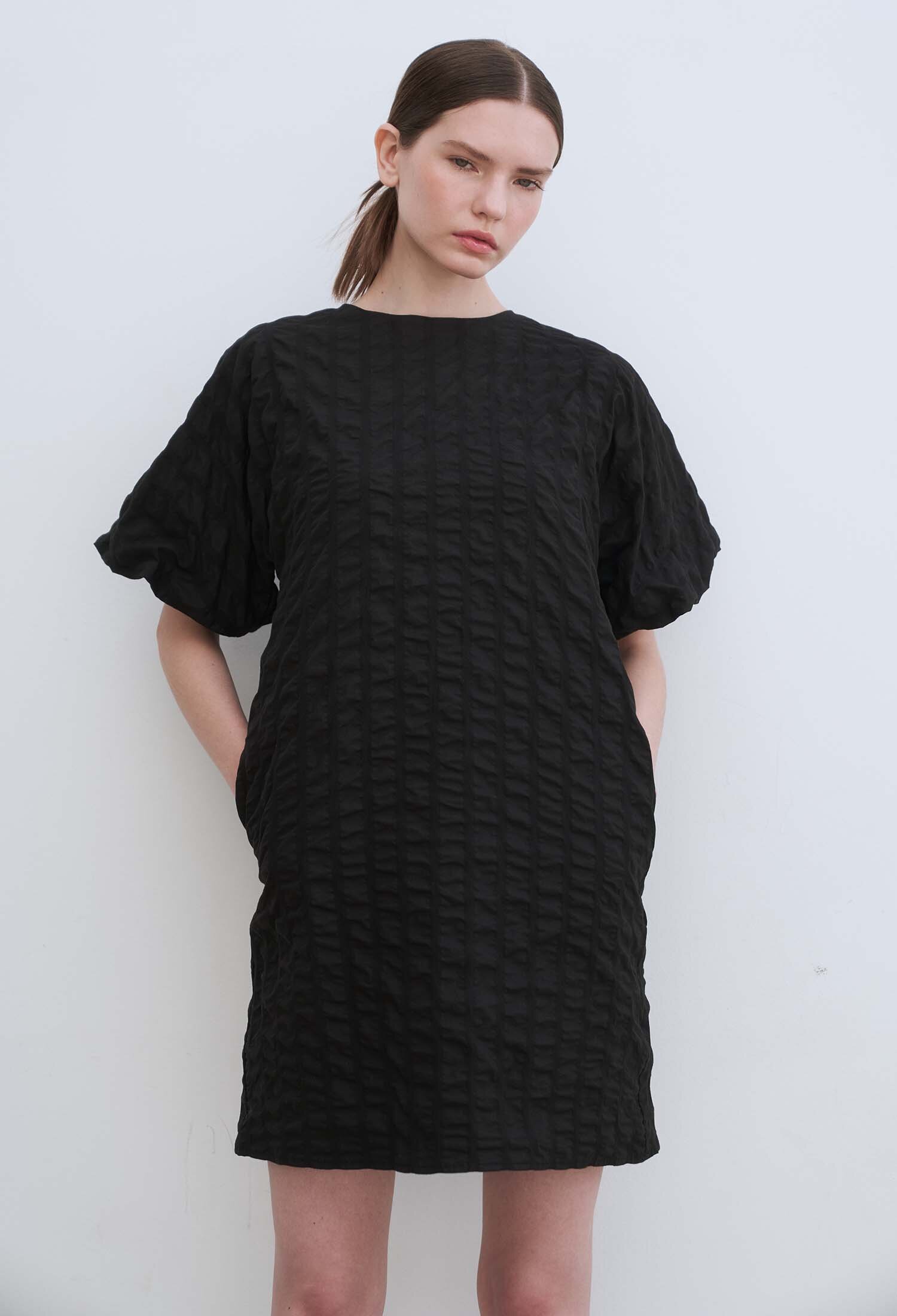Ciel Seersucker Minidress (Black)