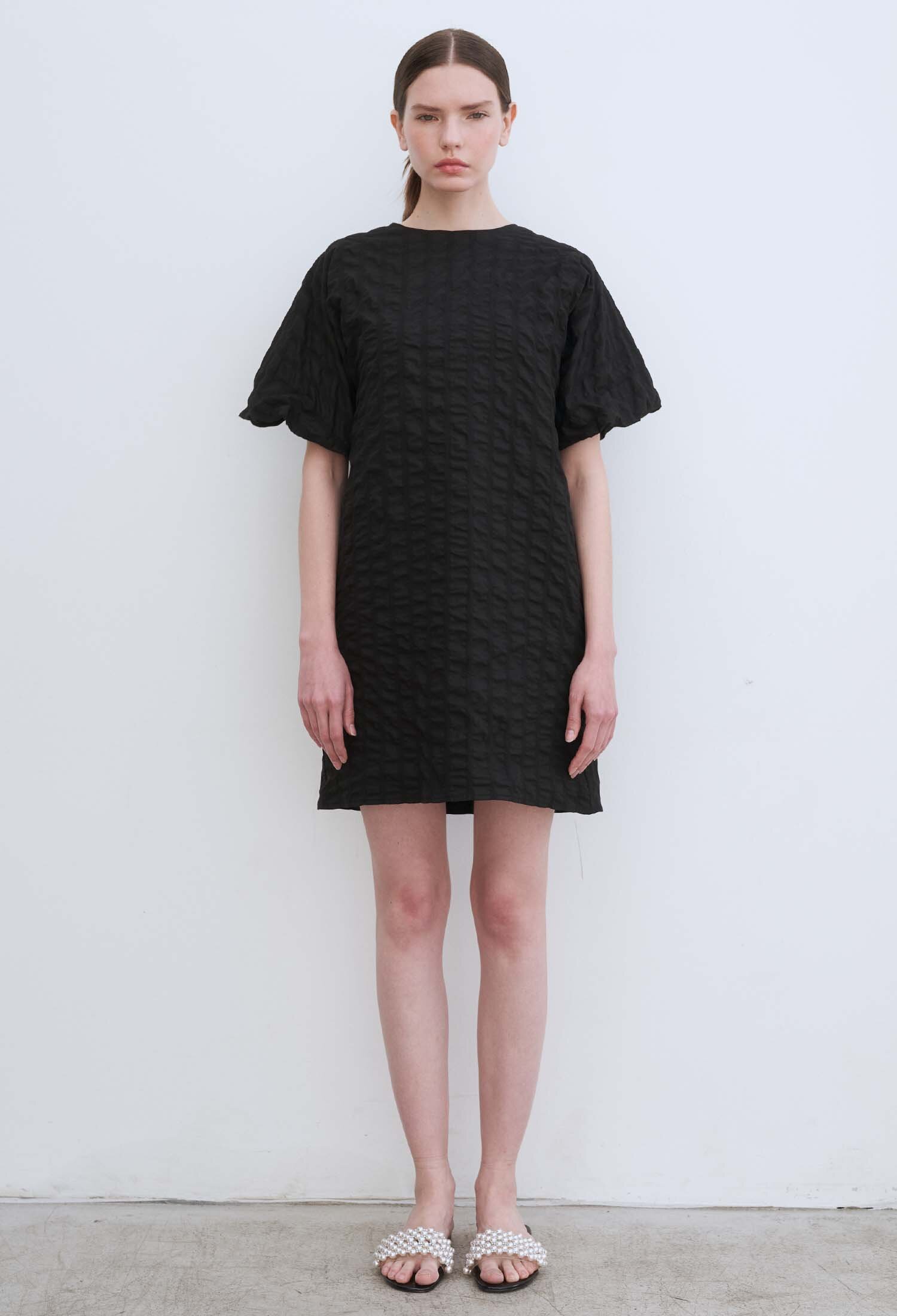 Ciel Seersucker Minidress (Black)