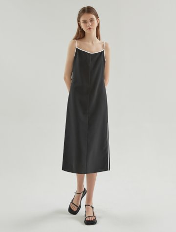 시에나 뷔스티에 롱 끈나시 원피스_블랙