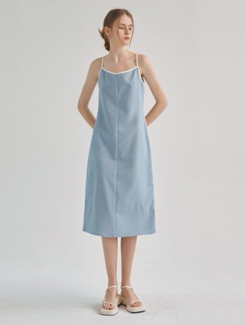시에나 뷔스티에 롱 끈나시 원피스_블루