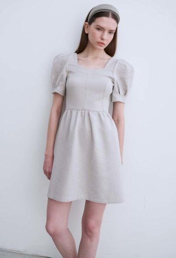 Elsie Puff Sleeve Minidress (Harbor Gray) 