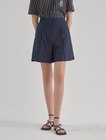 올리비에 밴딩 5부 팬츠 여름 반바지_네이비