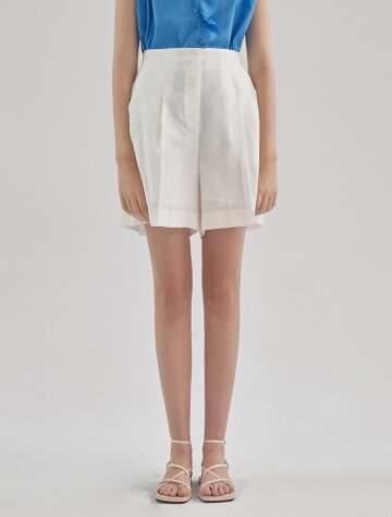 올리비에 밴딩 5부 팬츠 여름 반바지_아이보리