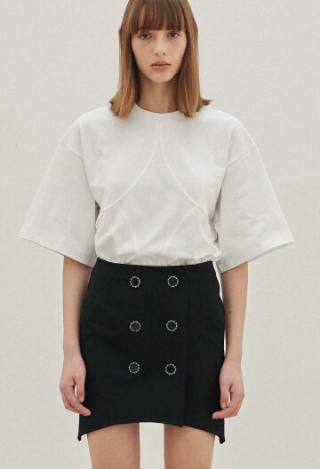 Kris Diamond Boxy Crop Tee (White)