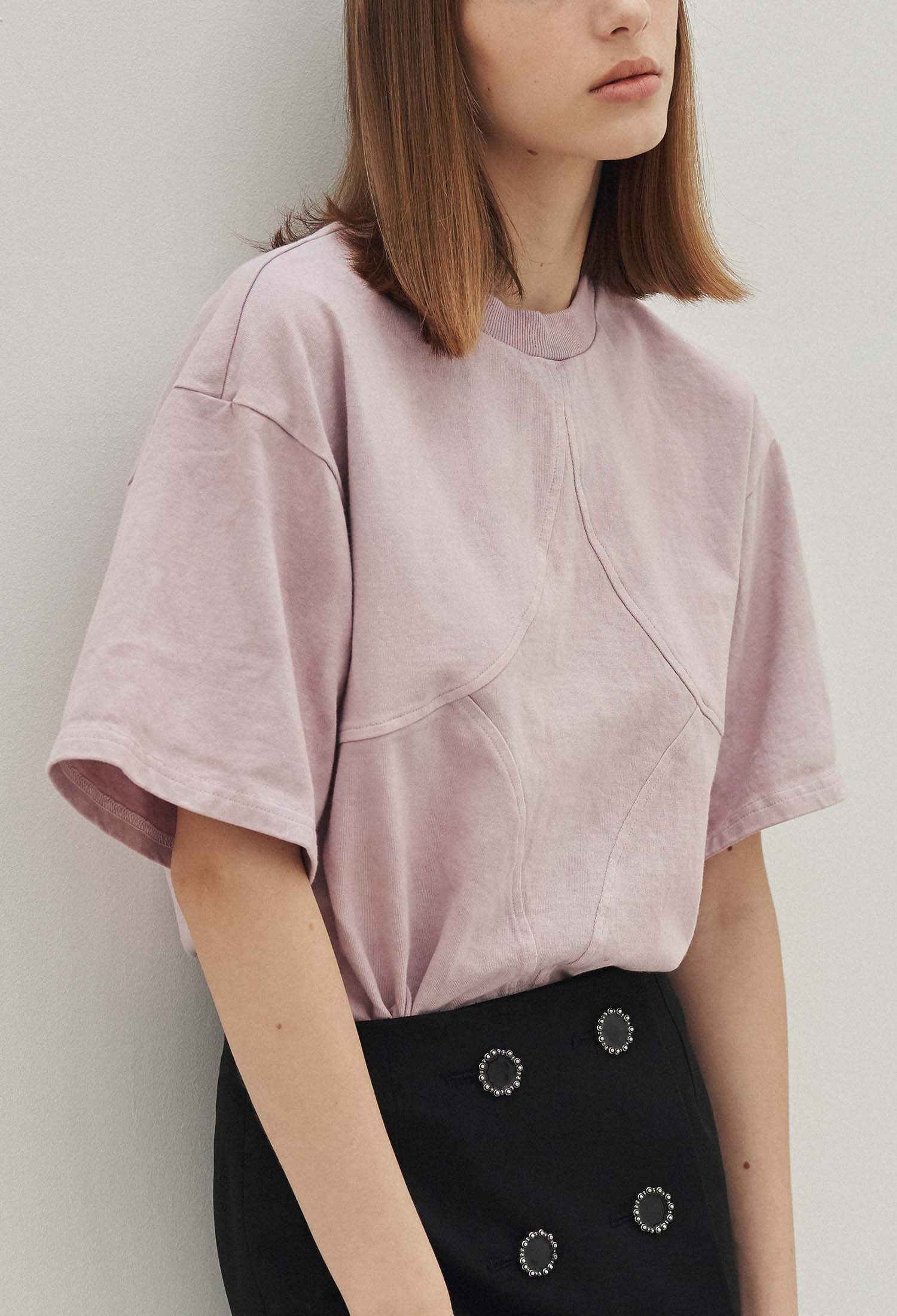 Kris Natural Dye Diamond Boxy Crop Tee (Purple)