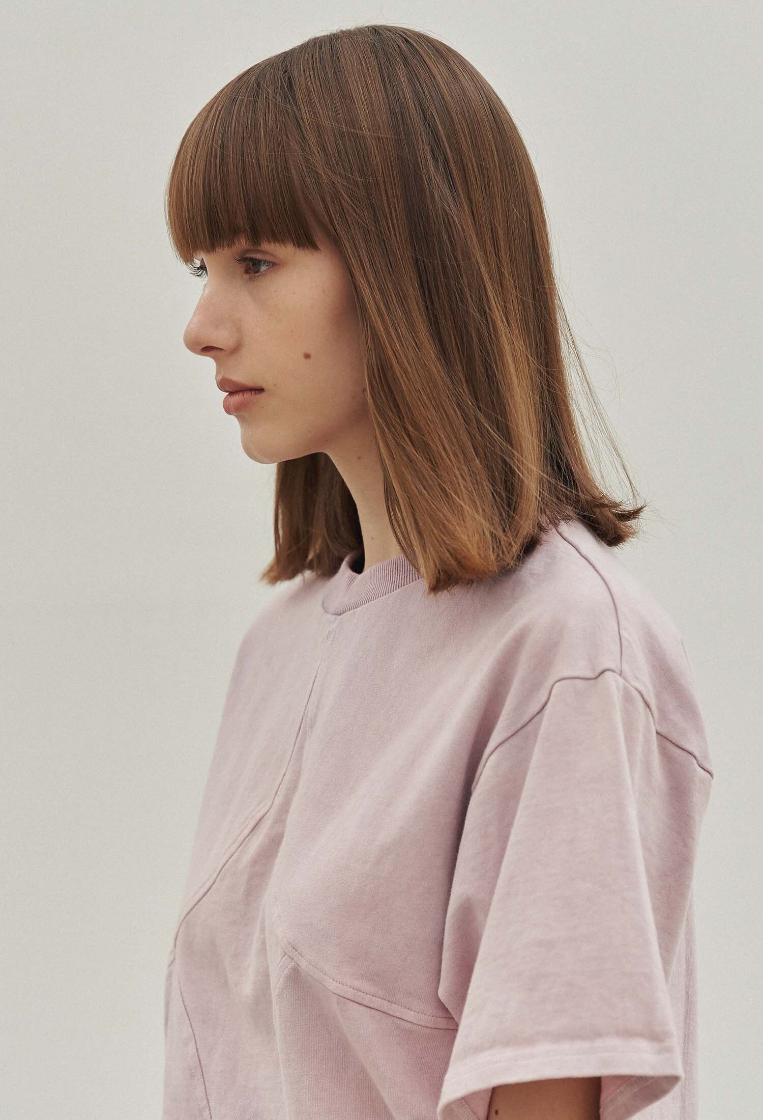 Kris Natural Dye Diamond Boxy Crop Tee (Purple)