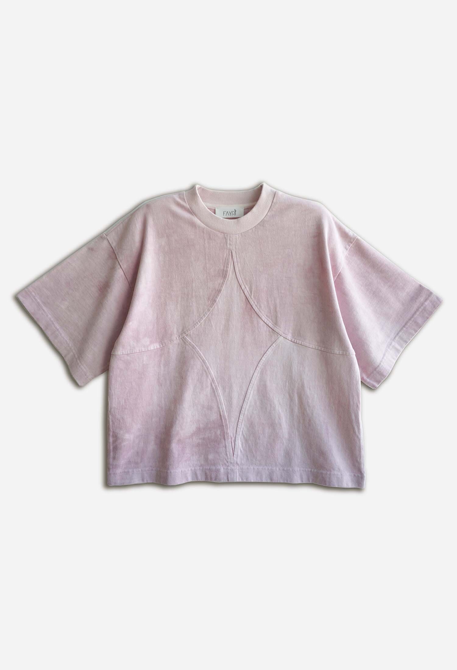 Kris Natural Dye Diamond Boxy Crop Tee (Purple)