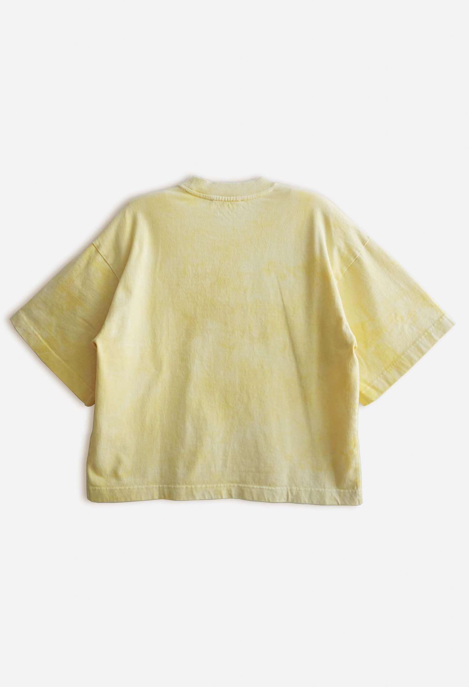 Kris Natural Dye Diamond Boxy Crop Tee (Marigold)