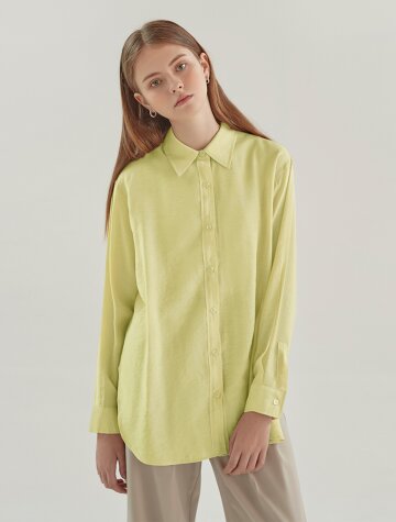 박시박스 컬러 루즈핏 셔츠 블라우스_옐로우