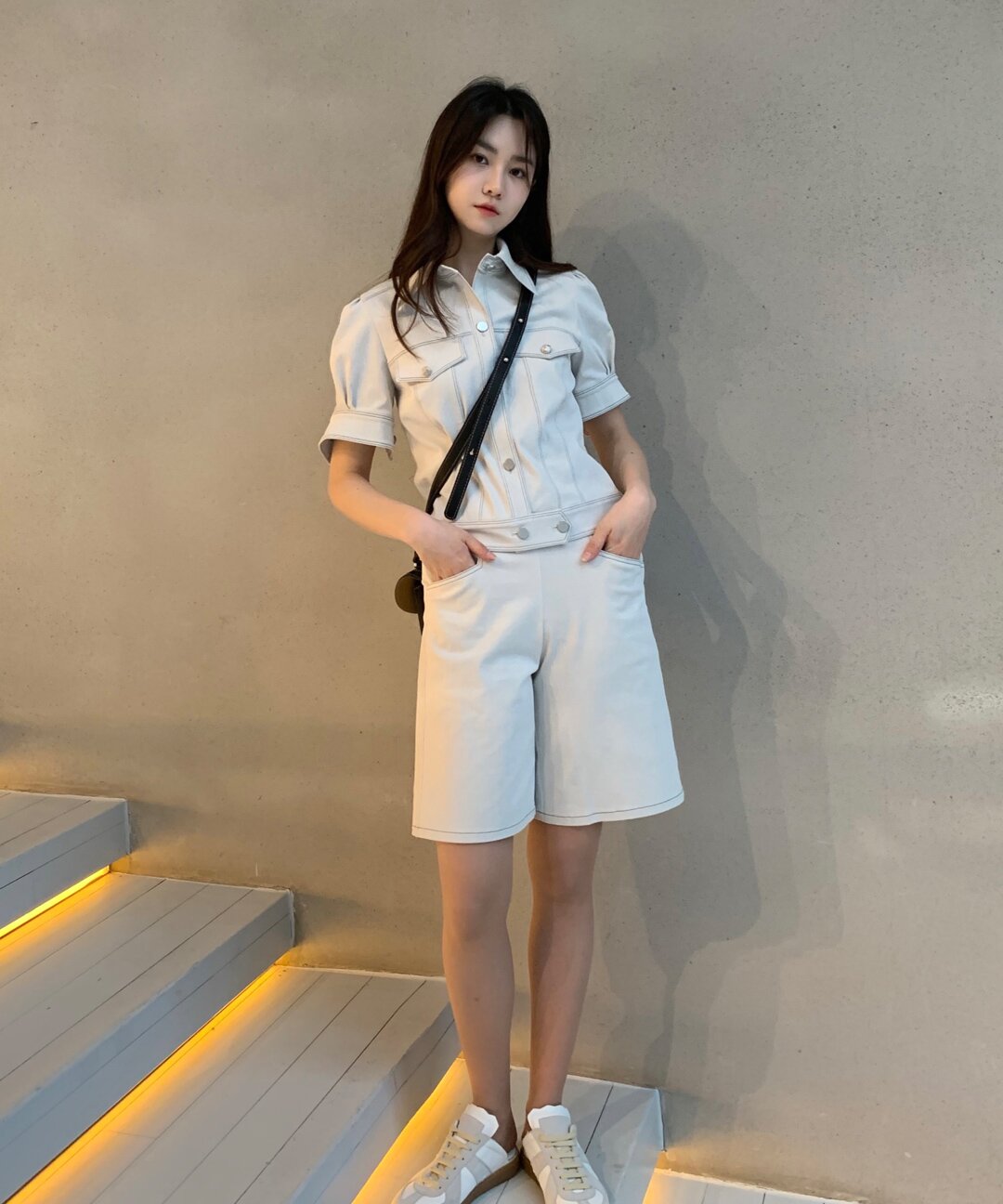 큐티하프진팬츠_그레이