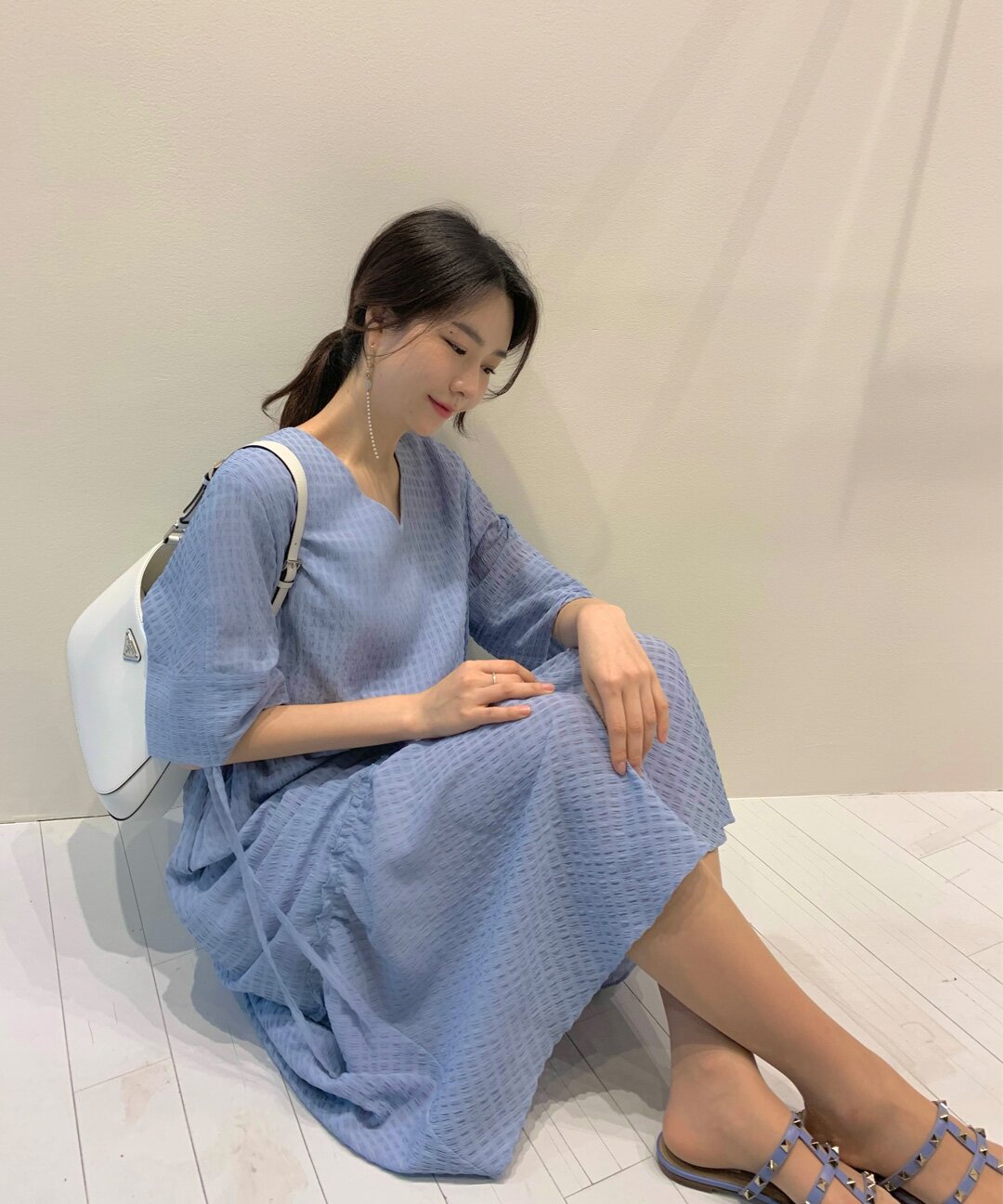 와플셔링드레스_블루