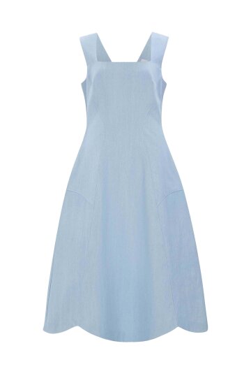 Fiore Sculpted Scallop Mididress (Light Blue)