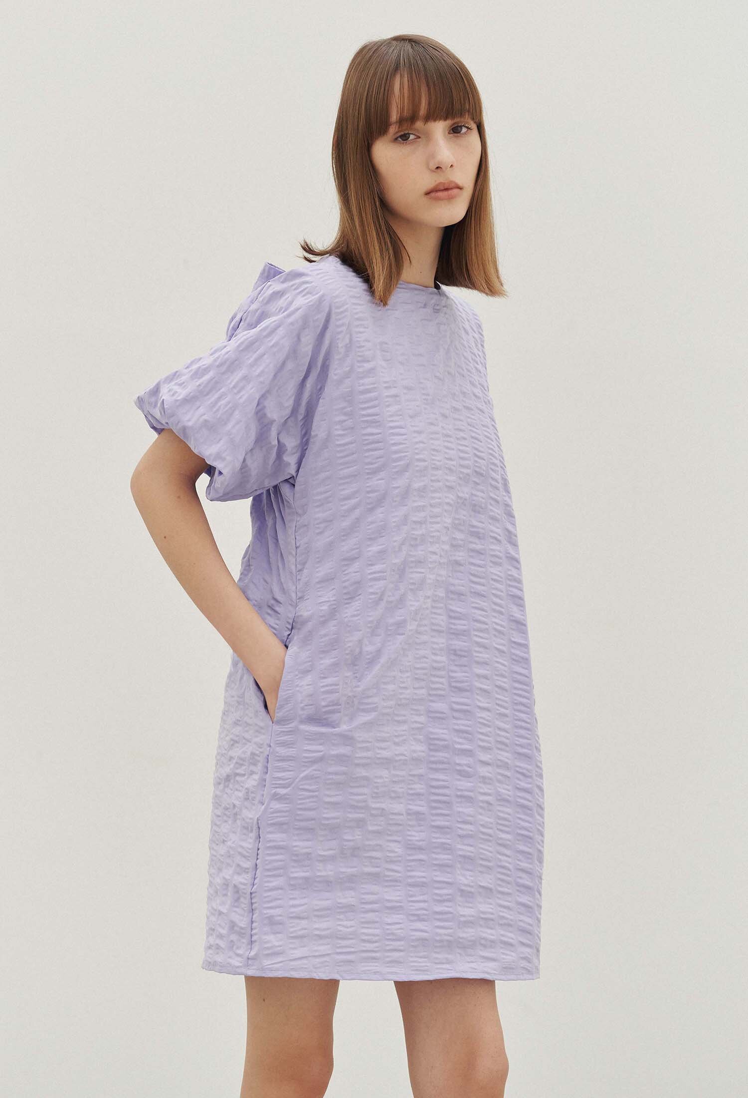 Ciel Seersucker Minidress (Soft Lilac)