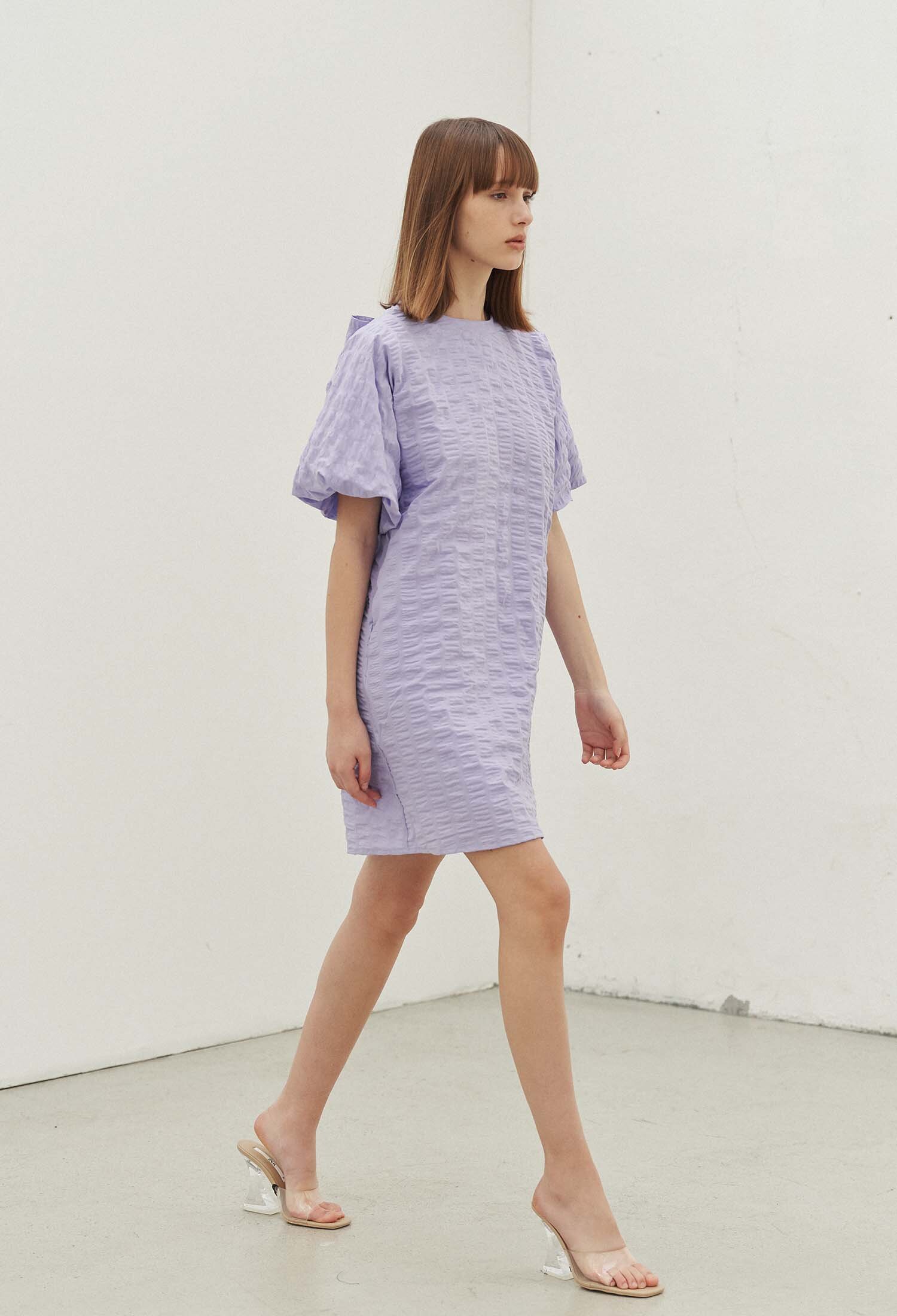 Ciel Seersucker Minidress (Soft Lilac)