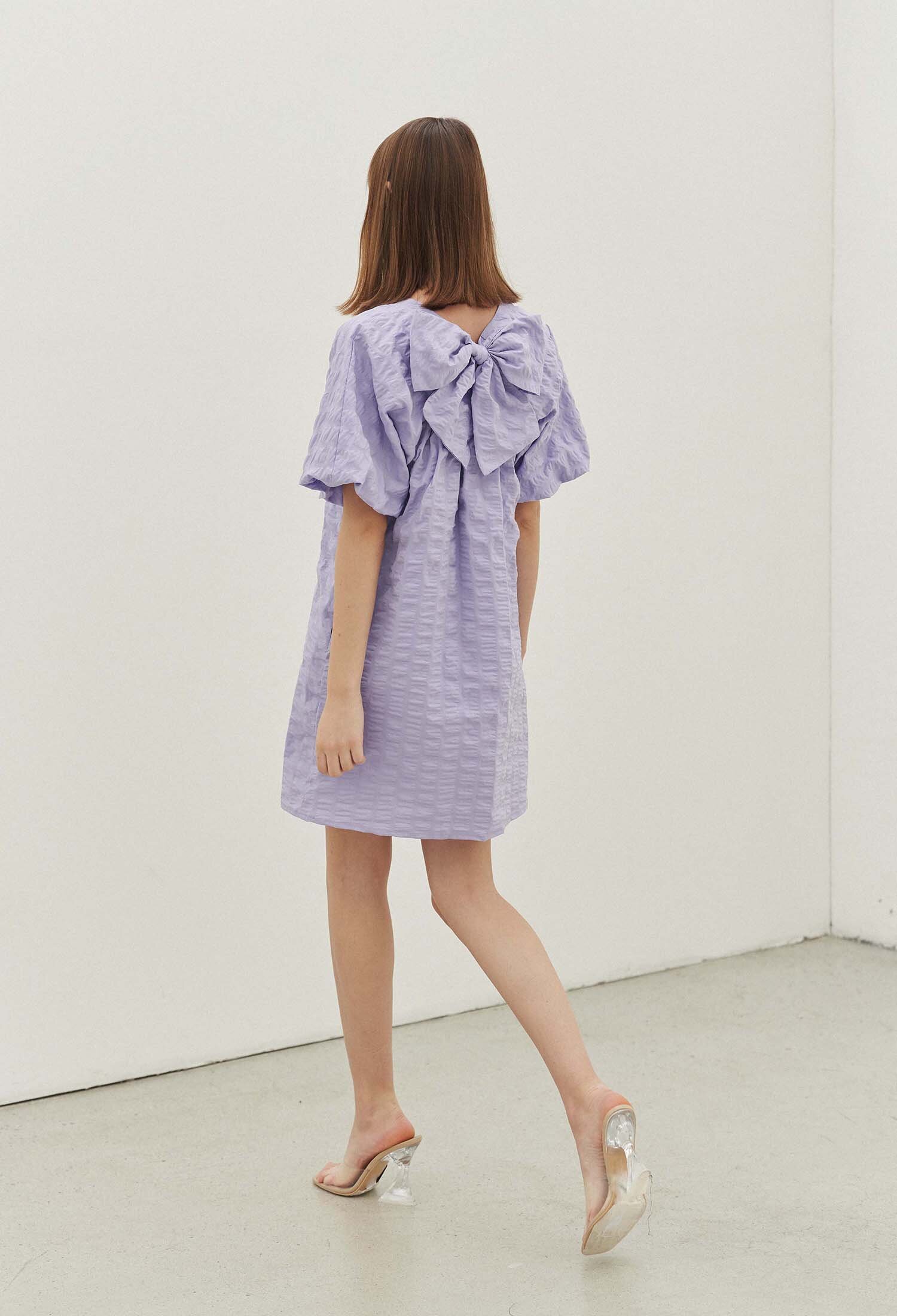 Ciel Seersucker Minidress (Soft Lilac)