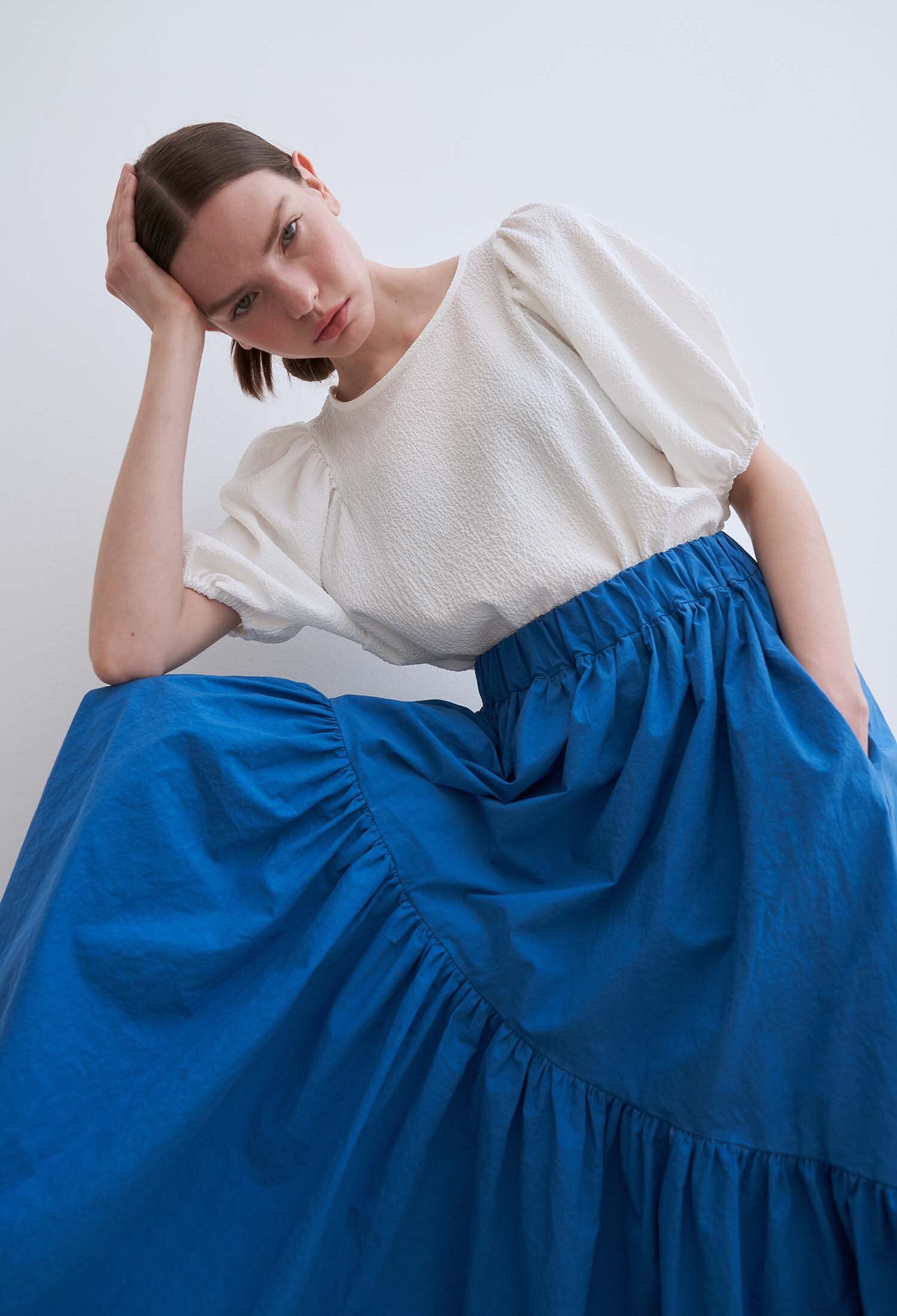 Lori Crinkle Puff Sleeve Top (2 Colors)
