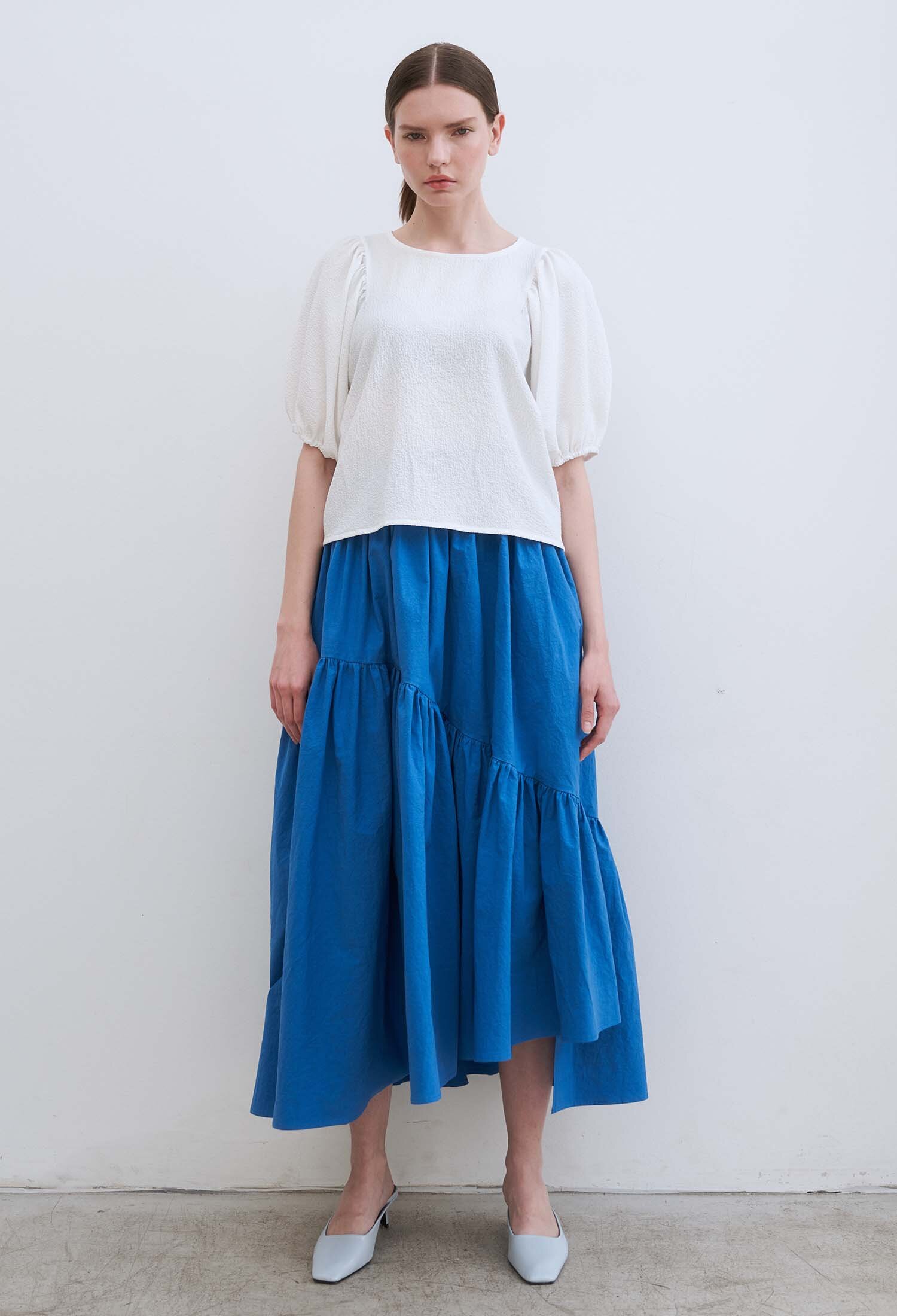 Lori Crinkle Puff Sleeve Top (2 Colors)