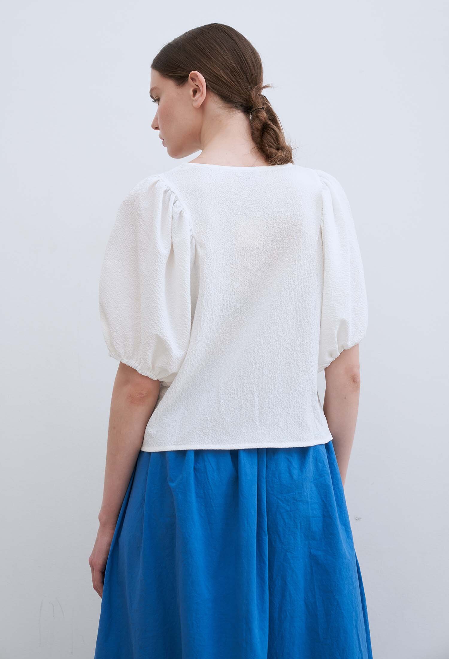 Lori Crinkle Puff Sleeve Top (2 Colors)