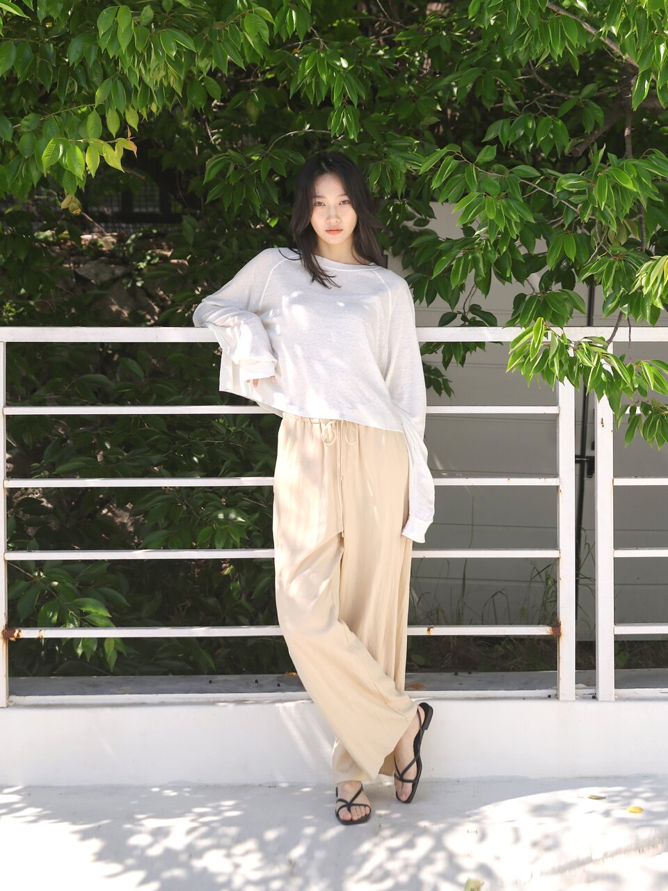 썸머 와이드 스트링 팬츠.