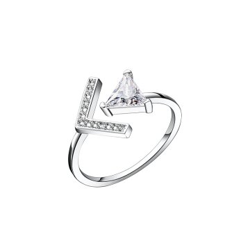 크로노스 CRJ4005R-WT 삼각큐빅 반지