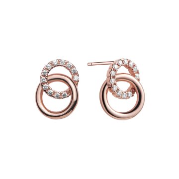 크로노스 CRJ5027E-RG 큐빅 더블서클 귀걸이