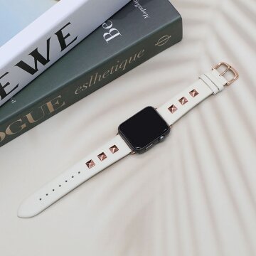 발렌티노루디 VRA241-WT 애플워치스트랩 블링 찡팔찌 가죽밴드 7 6 5 4 3 2 1 SE 세대 38 40 41 42 44 45mm