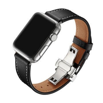 크로노스 CRA212-BK 애플워치 스트랩 프리미엄 가죽밴드 6 5 4 3 2 1 SE 세대 38 40 42 44mm